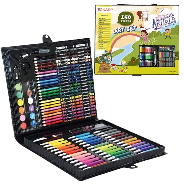 Painting Kit with Wooden Easel – 150 Pieces Art Set for Kids & Adults
