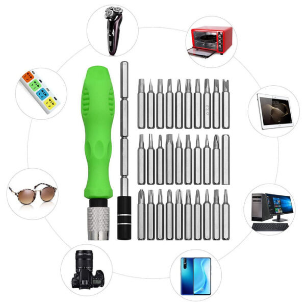 32 in 1 Mini Screwdriver Bits Set with Magnetic Flexible Extension Rod - Image 4
