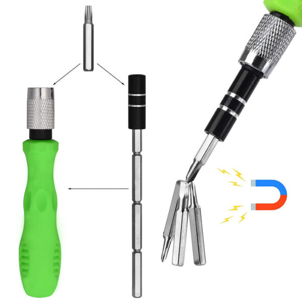32 in 1 Mini Screwdriver Bits Set with Magnetic Flexible Extension Rod - Image 5