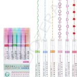 Highlighter Pen With 6 Different Curve Shape Coloring Books Writing Drawing