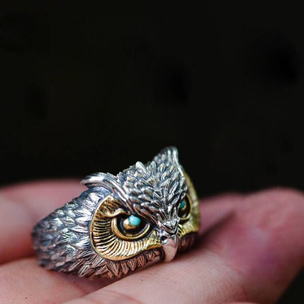 Blue Owl Unisex Finger Ring