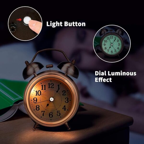 Copper Alarm Clock with Night Led Light Alarm Clocks