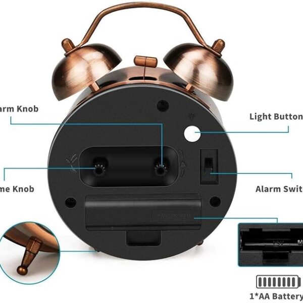 Copper Alarm Clock with Night Led Light Alarm Clocks - Image 5