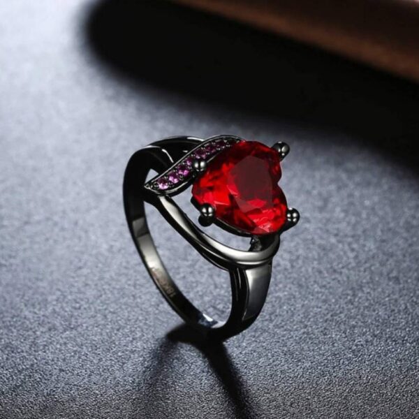 Crystal Heart Design Ring