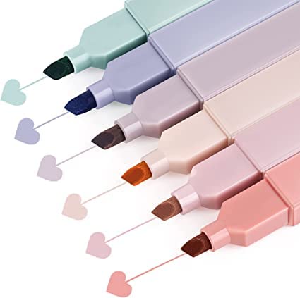 Highlighter 6 Colors Aesthetic Markers Smooth & Vibrant Writing for Stationery Lovers