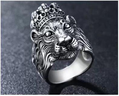 Stylish King Lion Silver Ring For Men