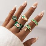 Silver Oxidized Boho Vintage Ring Set for Women & Girls