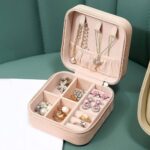 Small Jewelry Leather Box For Necklace, Bracelet, Earring Travel Storage Box
