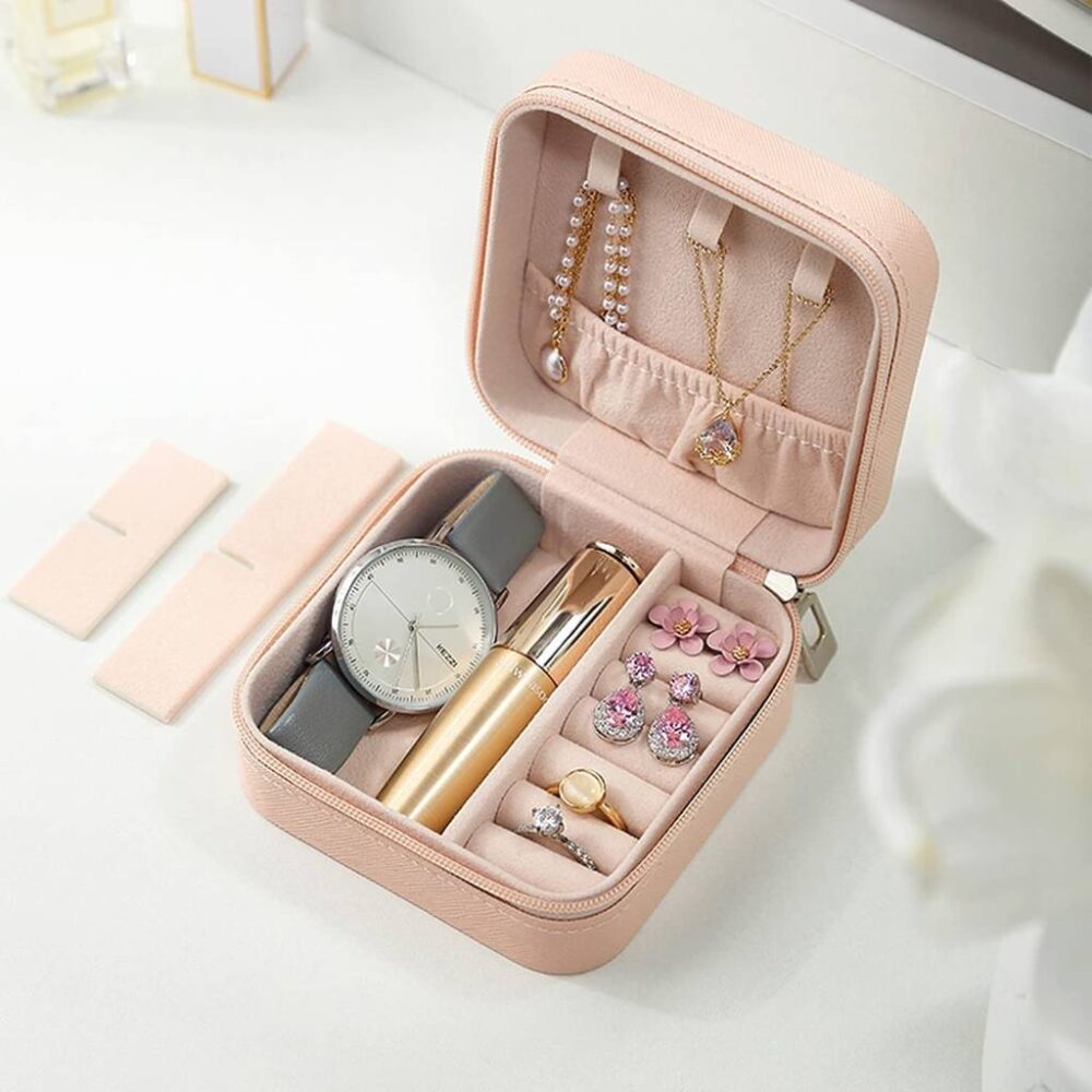 Small Jewelry Leather Box For Necklace, Bracelet, Earring Travel Storage Box - Image 3