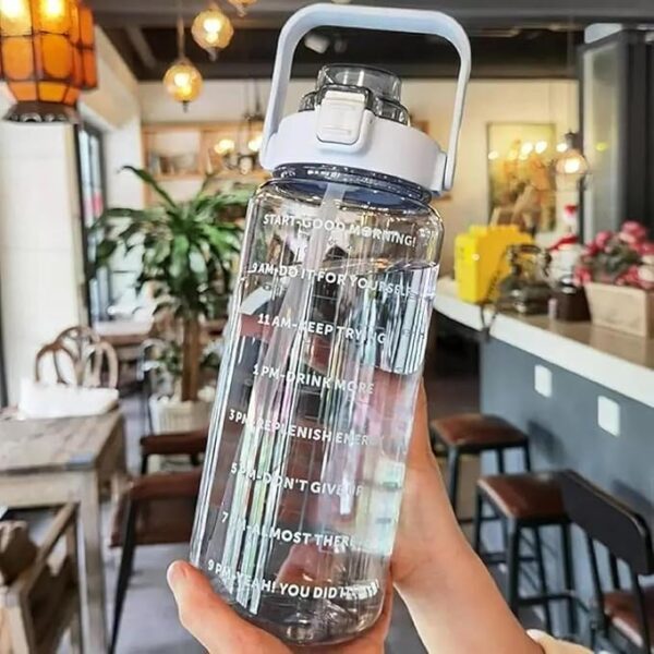 2L Capacity Transparent Motivational Water Bottles