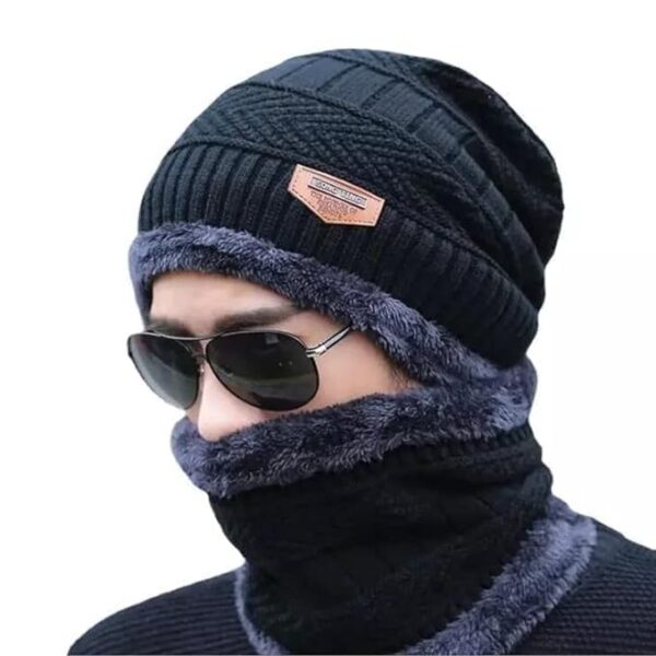 Wool Beanie Cap & Muffler Set for Men & Women – Winter Cap